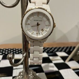Michael Kors Ivory and Gold Timepiece